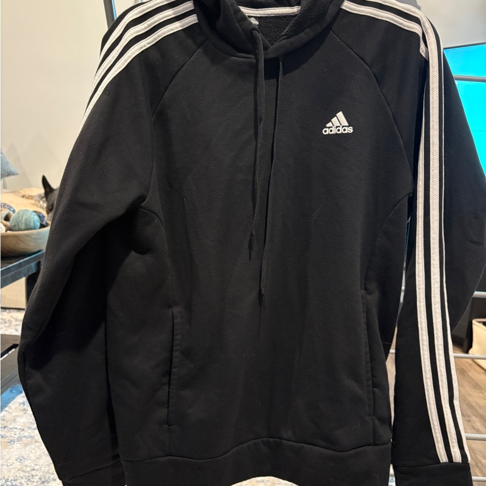 Adidas Black and White Hoodie